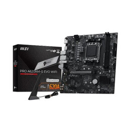 Placa Msi Pro A620am-g Evo Wifi,amd,am5,a620,2ddr5,128gb,dp+hdmi,2.5gblan+wifi6e+bt5.3,4sata6+2xm.2,7usb3.2,matx