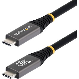 StarTech.com CC150CM80GUSB4CABLE cabo USB USB4 Gen 4x2 1,5 m USB C 80 Gbit/s 240 W Preto