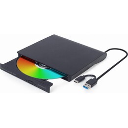 Gravador externo de CD/DVD Gembird / USB 3.1 / Tipo C / Preto / DVD-USB-31
