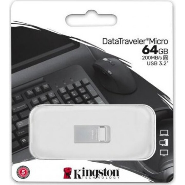 Kingston Technology DataTraveler 64GB Micro 200MB/s Metal USB 3.2 Gen 1