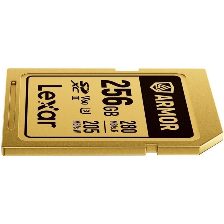 Cartão SD Lexar ARMOR GOLD 256GB UHS-II V60 IP68 em aço inoxidável