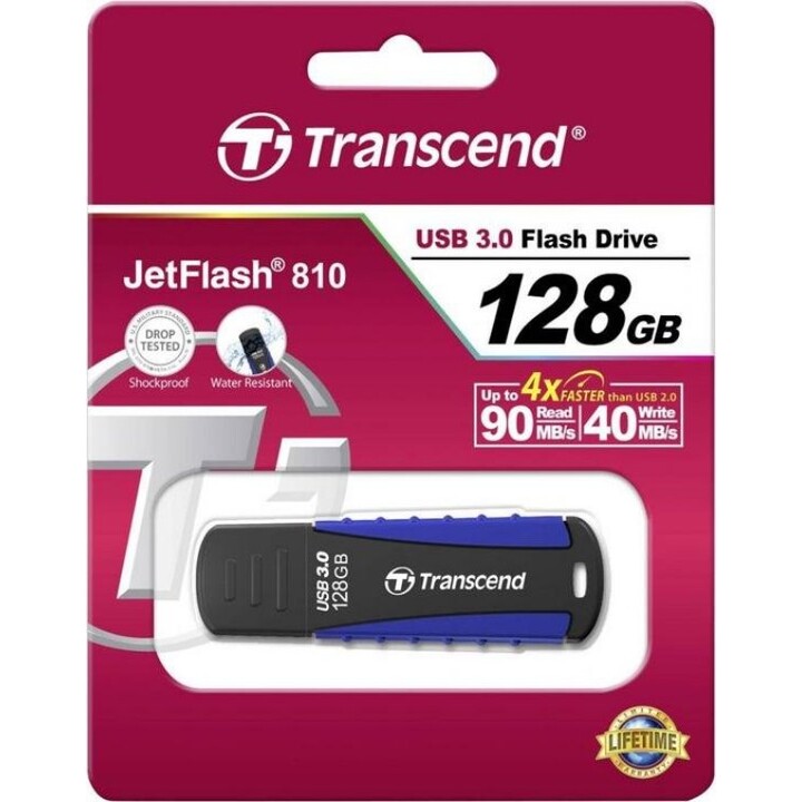 Transcend JetFlash 810 USB 3.0 128GB USB-A, Nero / Blu