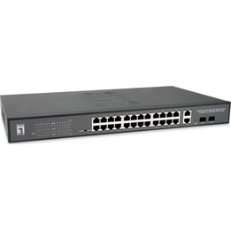 LevelOne GEP-2841 Switch Web Smart PoE Gigabit a 28 porte, 2 SFP Gigabit, 2 RJ45 Gigabit, 24 porte PoE