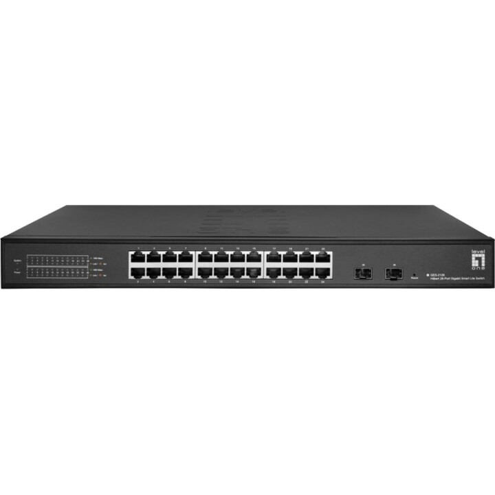 Smart Switch LevelOne Hilbert GES-2126 a 26 porte Gigabit Lite, 24 Gigabit RJ45, 2 Gigabit SFP