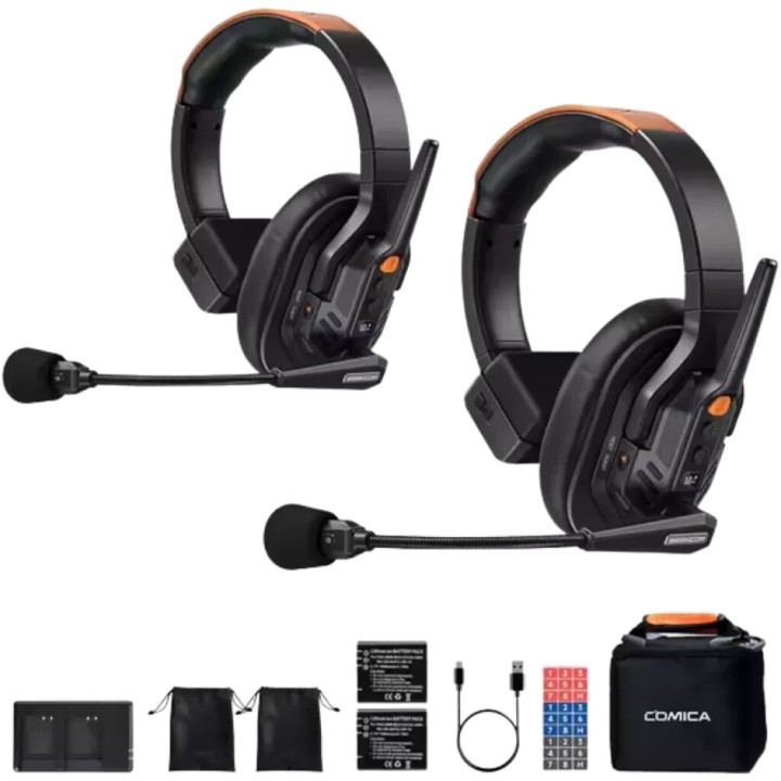 COMICA Seekcom S1 Système d'intercom avec microphone sans fil et casque professionnel (Pack2)