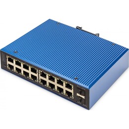Industrieller 16+2 Port - L2 managed Gigabit Ethernet Switch - 16x GE RJ45 + 2 SFP Port
