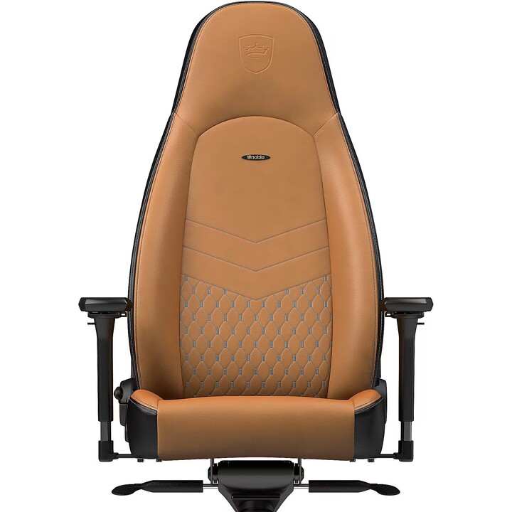Noblechairs ICON Gaming Silla de juego Premium de cuero auténtico negro con reposabrazos 4D