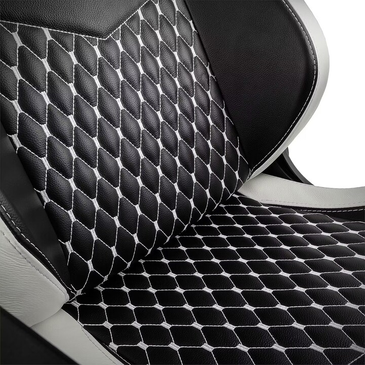 Noblechairs Epic Sedia da gioco in vera pelle nera bianca rossa 4D braccioli