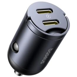 Baseus Tiny Star car charger, 30W, 3A, 2 x USB-C, Black