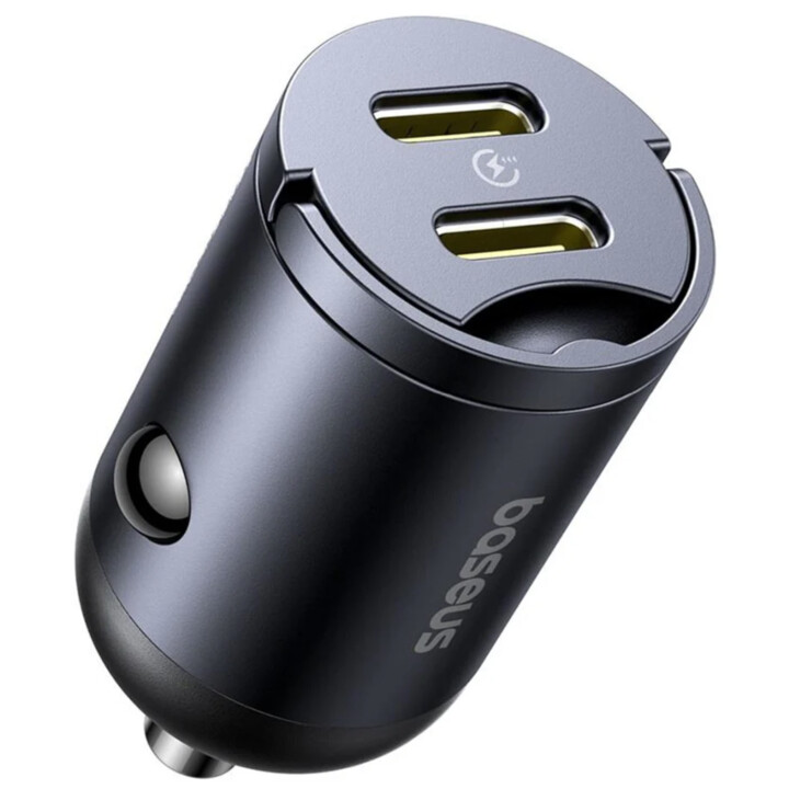 Baseus Tiny Star Autoladegerät, 30W, 3A, 2 x USB-C, Schwarz