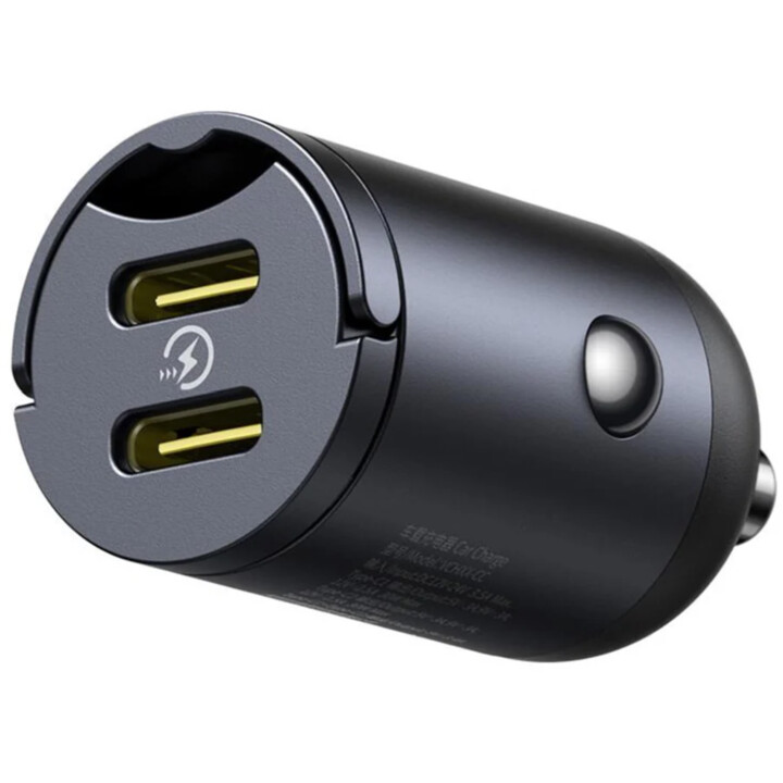 Baseus Tiny Star Autoladegerät, 30W, 3A, 2 x USB-C, Schwarz