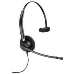Auscultadores de escritório - Auricular monoaural Poly EncorePro 510 +desconexão rápida POLY, Circumaural, Preto
