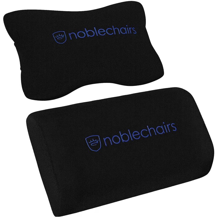 Noblechairs HERO PU Preto/Azul Cadeira para jogos em PU Apoios de braços 4D 150kg 125° de reclinação Base em alumínio Apoio lomb