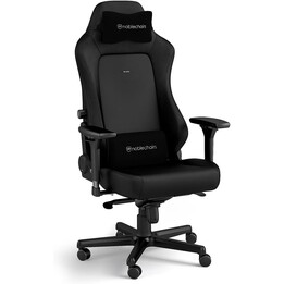 Noblechairs HERO Black Edition PU Gaming-Stuhl ganz schwarz 4D Armlehnen Alu-Basis verstellbare Lendenwirbelstütze Memory Kopfst