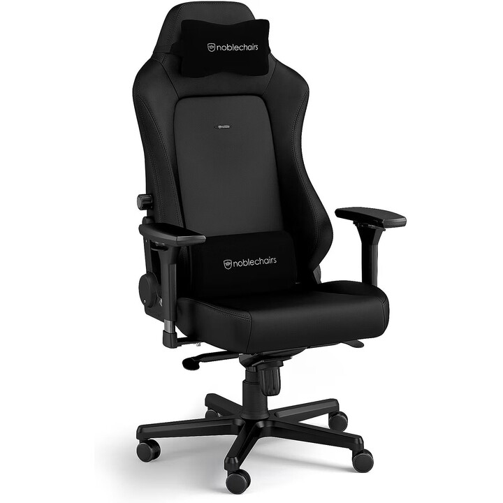 Noblechairs HERO Black Edition Cadeira para jogos em PU totalmente preta Apoios de braços 4D Base em alumínio Apoio de cabeça co