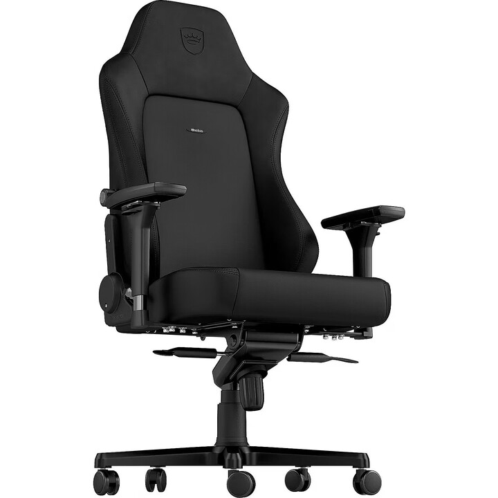 Noblechairs HERO Black Edition Cadeira para jogos em PU totalmente preta Apoios de braços 4D Base em alumínio Apoio de cabeça co