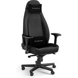 Noblechairs ICON Black Edition Cadeira para jogos em PU totalmente preta Apoios de braços 4D 150kg 135° de reclinação Base em al