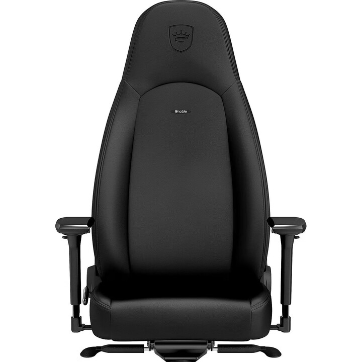 Noblechairs ICON Black Edition Silla de juegos PU todo negro 4D reposabrazos 150kg 135° reclinable Base de aluminio Almohadas lu