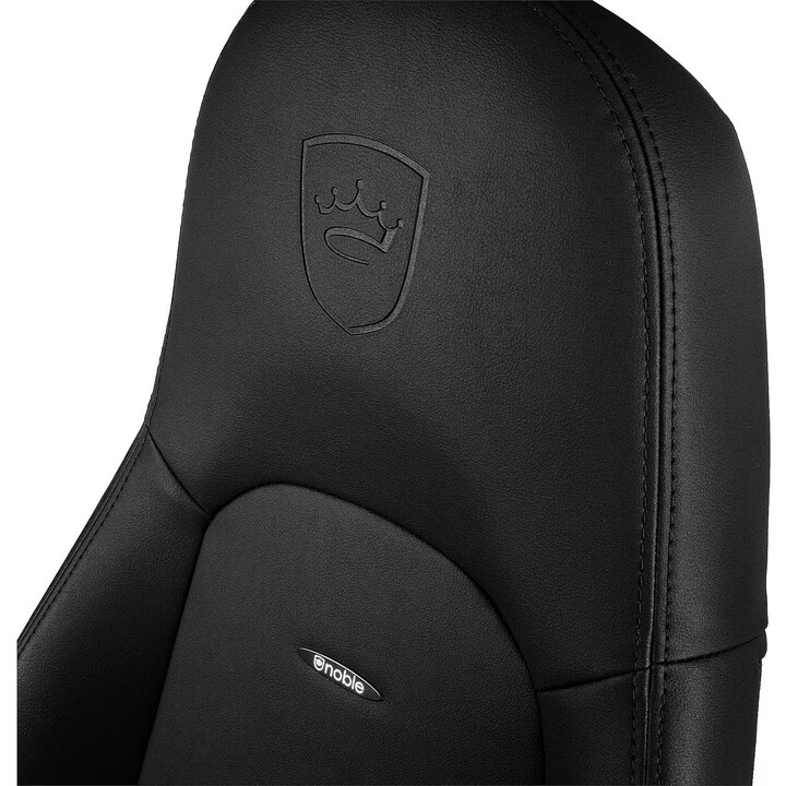 Noblechairs ICON Black Edition Silla de juegos PU todo negro 4D reposabrazos 150kg 135° reclinable Base de aluminio Almohadas lu