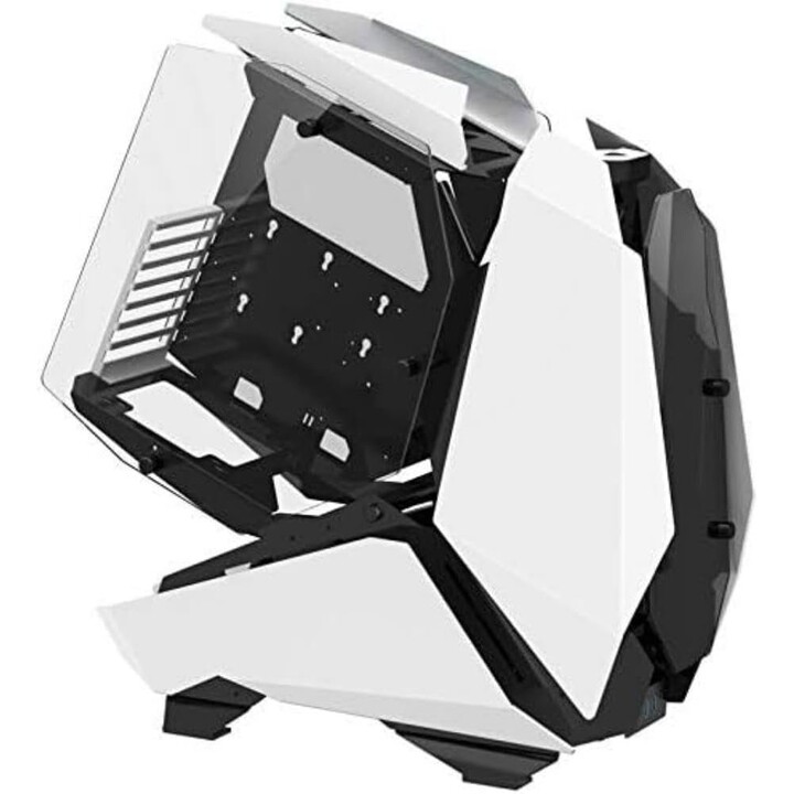 Jonsbo MOD-5 Bianco ATX vetrina open-air 600x635mm vetro temperato 400mm GPU 180mm cooler 2x360mm rad 7 slot USB-C