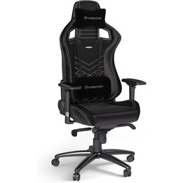 Noblechairs EPIC Black/Gold silla de juego reposabrazos 4D negro/oro Base de aluminio Almohadas lumbares/cabeza de espuma fría