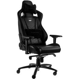 Noblechairs EPIC PU Negro PU silla de juegos negro 4D apoyabrazos espuma fría almohadas lumbares / cabeza
