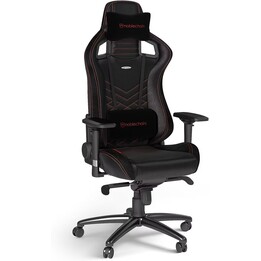 Cadeira para jogos Noblechairs EPIC Preto/Vermelho PU preto/vermelho Apoios de braços 4D Base em alumínio Almofadas lombares/cab