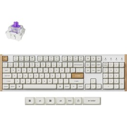 Keychron K10 HE Gaming Keyboard USB + RF Wireless + Bluetooth QWERTY English White, Wood