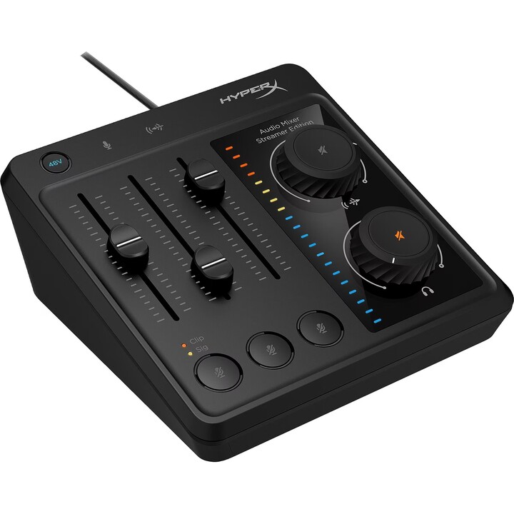 HyperX Audio Mixer 73C12AA Table de mixage audio Entrées XLR TRS 3,5 mm sortie casque 48V fantôme USB-C