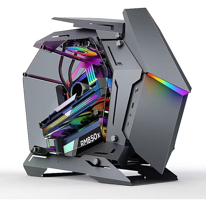 Jonsbo MOD3 MINI GRIS Vitrina Micro-ATX/ITX 251x569x535mm SGCC acero 4mm cristal templado