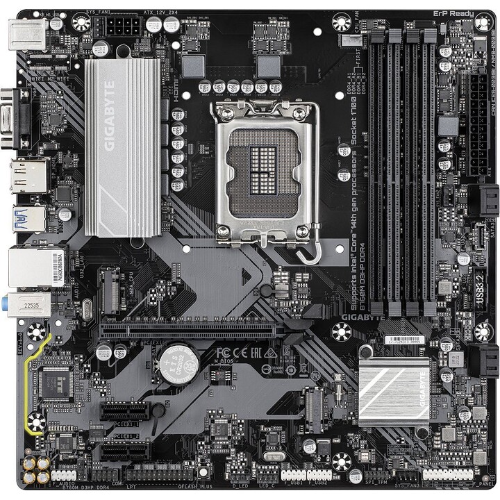 Placa-mãe GIGABYTE B760MGXDDR4GEN5 LGA1700 Micro ATX B760 DDR4 4 ranhuras 128GB 5333MHz