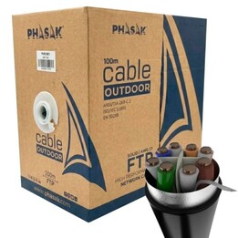 Bobina di cavo FTP RJ45 Phasak PHR 681 Cat.6A/ 100m/ Grigio