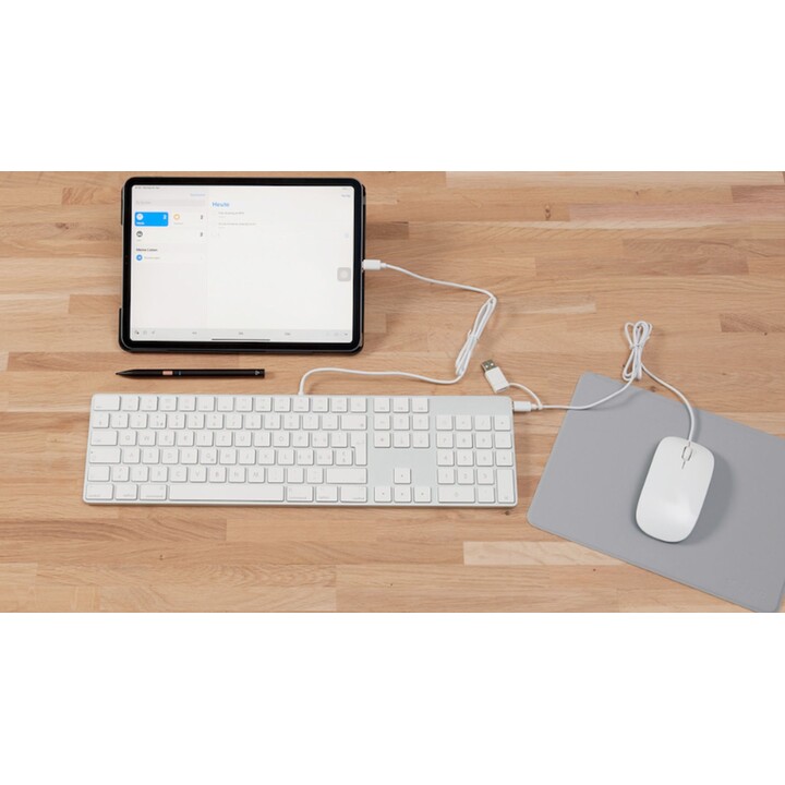 LMP USB-C Keyboard with Numeric Keypad Silver, DE
