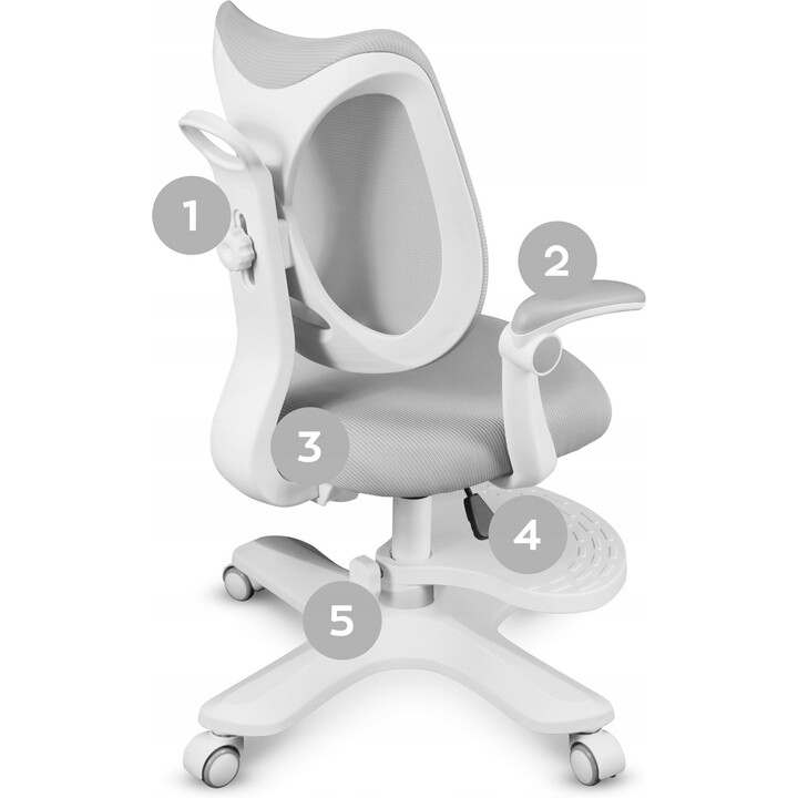 Mark Adler MA-JUNIOR 4.6 GRIGIO sedia girevole ergonomica per bambini con sedile regolabile grigio