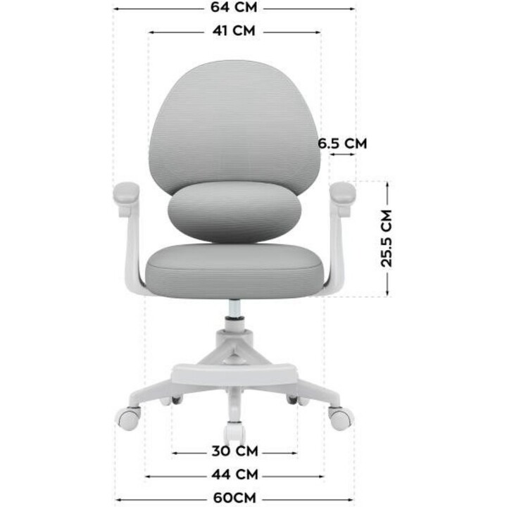 Mark Adler MA-JUNIOR 4.6 GRIGIO sedia girevole ergonomica per bambini con sedile regolabile grigio
