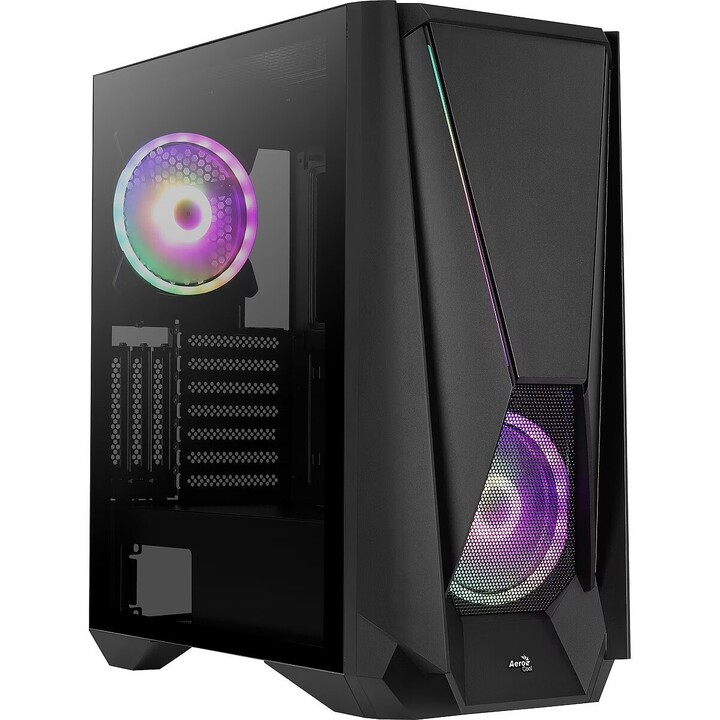 Aerocool VISORBK Gaming caja E-ATX de torre mediana negra 230x502x491mm SPCC/acero/ABS