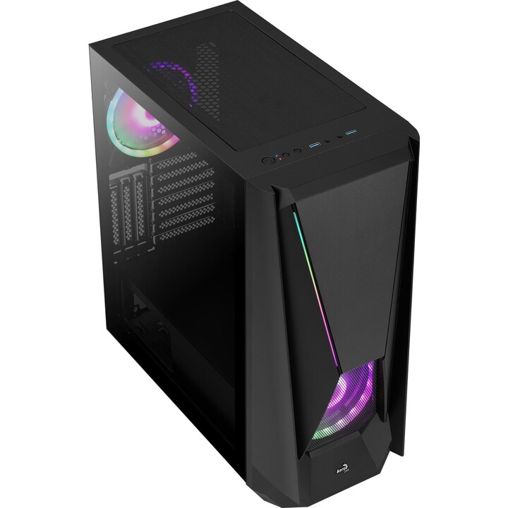 Aerocool VISORBK Case mid-tower E-ATX da gioco nero 230x502x491 mm SPCC/acciaio/ABS