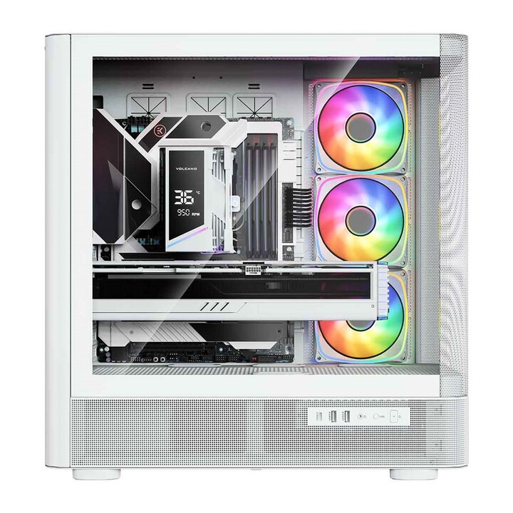 Computergehäuse MODECOM Volcano AQ500 ARGB Midi Weiß
