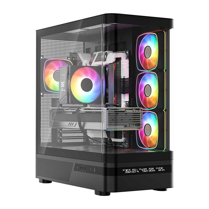 Computergehäuse MODECOM Volcano AQ200 ARGB Midi Schwarz