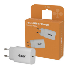 CLUB3D Pack de 2 cargadores USB-C® de 30 vatios Blanco