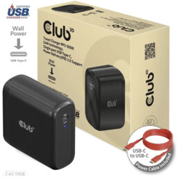 Club 3D CAC-1908EU Chargeur de voyage Alimentation USB-C GaN 100 W