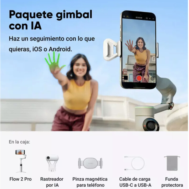 INSTA360 Flow 2 Pro Ai Tracker Kit Stone Gray