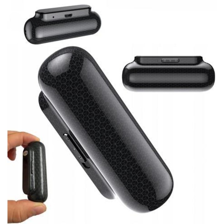Dictaphone GoSpy VOS Q77 2en1 avec détection vocale 8GB 20 jours Noir