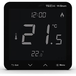 Termostato ambiente com fio preto R-S3