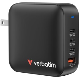 Verbatim Mini Gan Ladegerät 165w Universal Schwarz AC Schnellladung Indoor