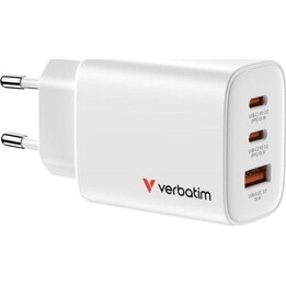 Verbatim 32353 Universal GaN 65W 2x USB-C QC 3.0 PD Charger White