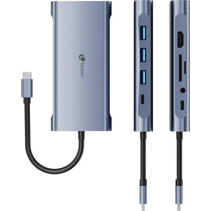 Hub docking station Leotec 11-in-1 USB/USB-C/VGA/HDMI/MicroSD