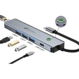 Leotec LEDS05 5-in-1 Docking Station USB-C PD 100W / USB 3.0 / HDMI 4K