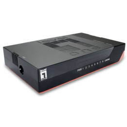 Conmutador de red LevelOne GSW-0807 Gigabit Ethernet (10/100/1000) no gestionado Negro, Rojo