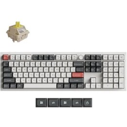 Keychron Q6 Ultra Q6U-P4 100% kabellose mechanische Tastatur ultra weiß 8K Polling RGB doppelte Dichtung Keychron Silk POM Schal